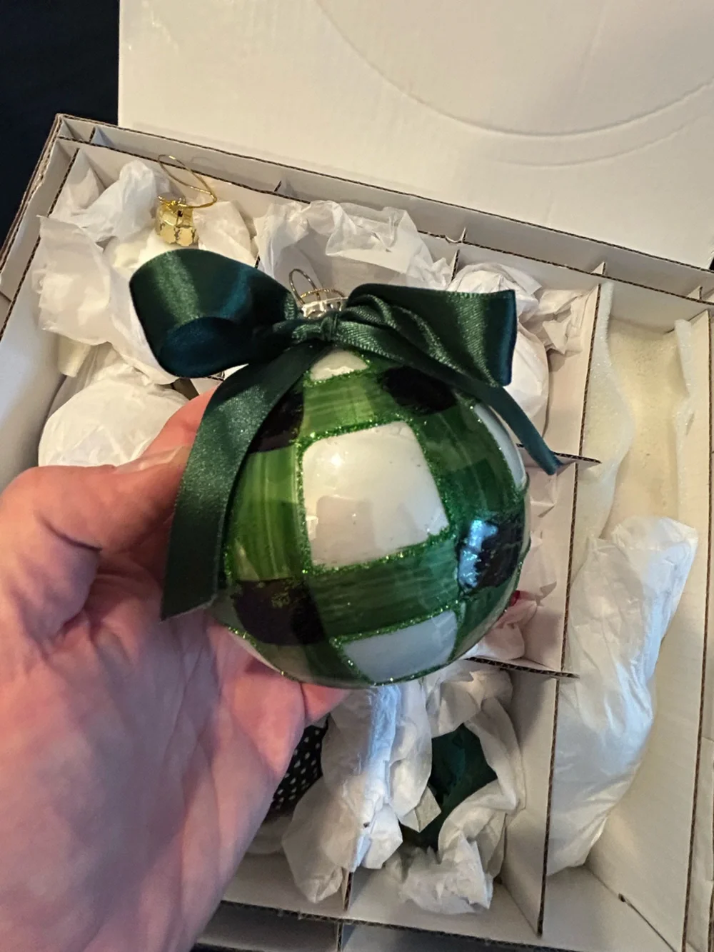 Grandinroad Red & Green Glass Holiday Ornament Set